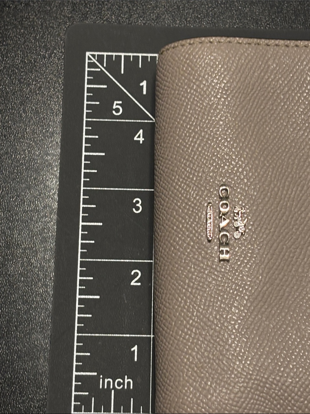 Coach Pebbled Leather Medium Corner Zip Snap Wallet in Light Beige - Picture 12 of 16
